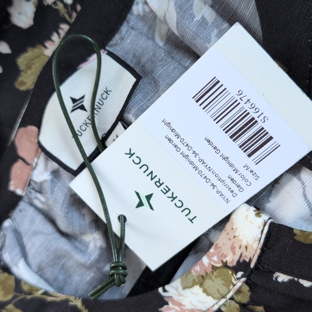NWT Tuckernuck Maxi Dress Womens Sz M midnight garden Lyles tiered Belt Pockets - Picture 6 of 6